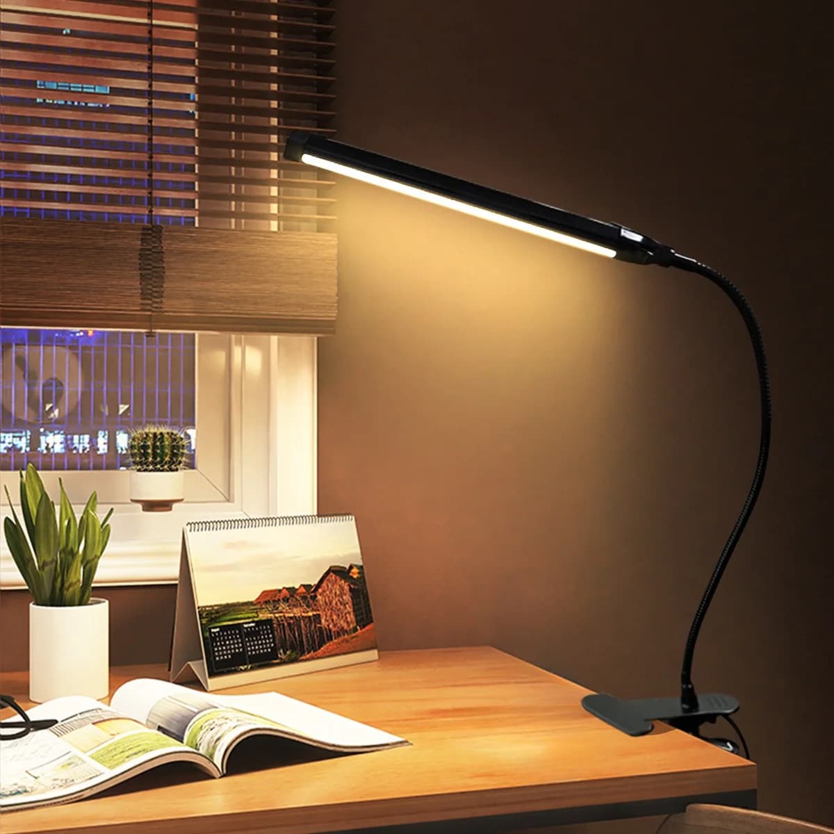 Lampada da scrivania LED USB a clip per lettura e studio