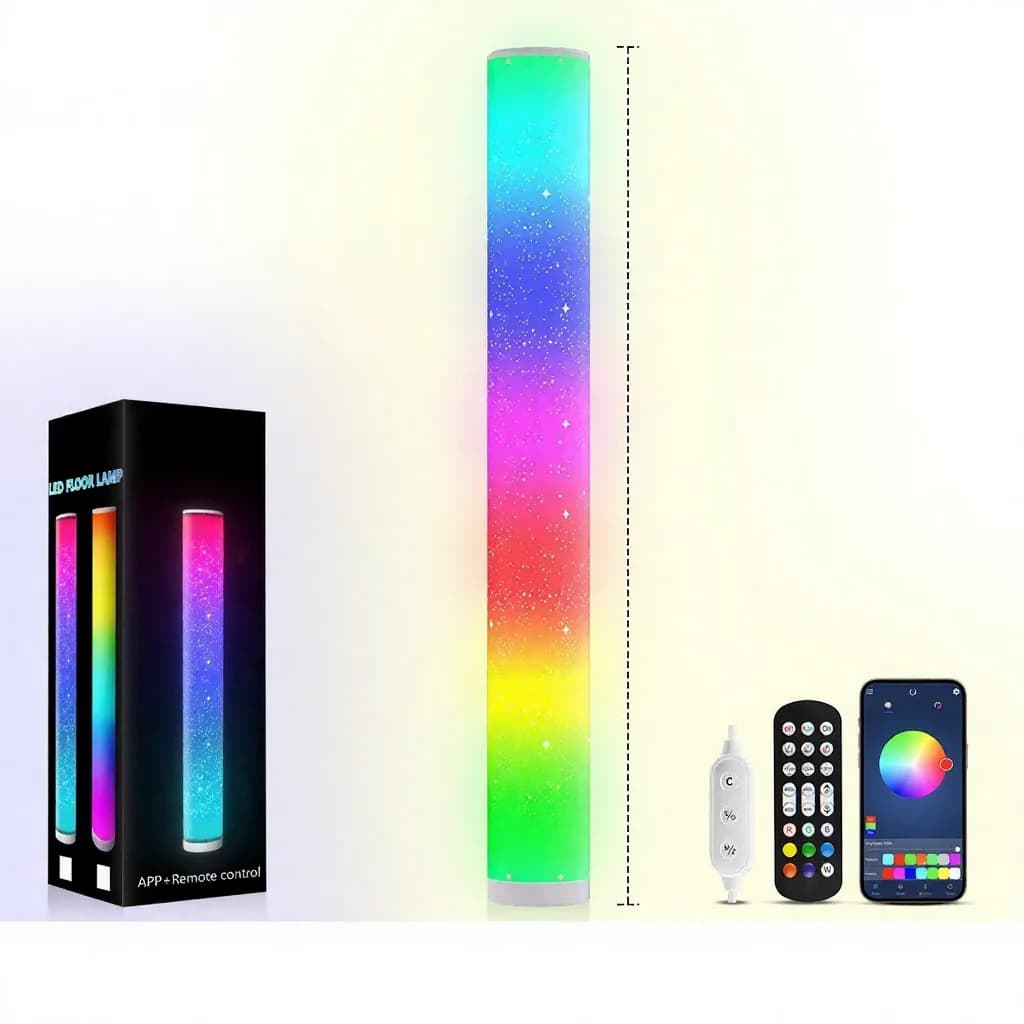 Lampada da terra LED RGB con motivo a stelle, telecomando e controllo app