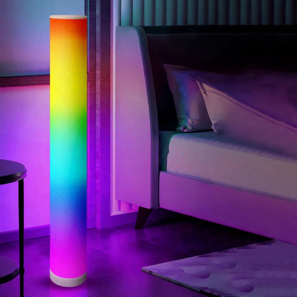 Lampada da Terra Cilindrica RGB con Telecomando e Sync Musicale per Arredamento Casa