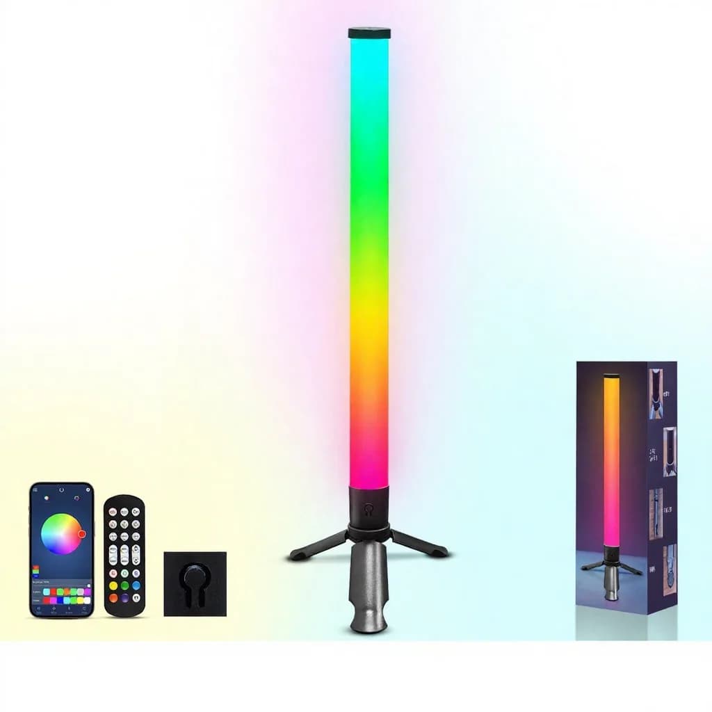 Luce d'Atmosfera LED da Scrivania su Treppiede con Sincronizzazione Musicale ed Effetti RGB