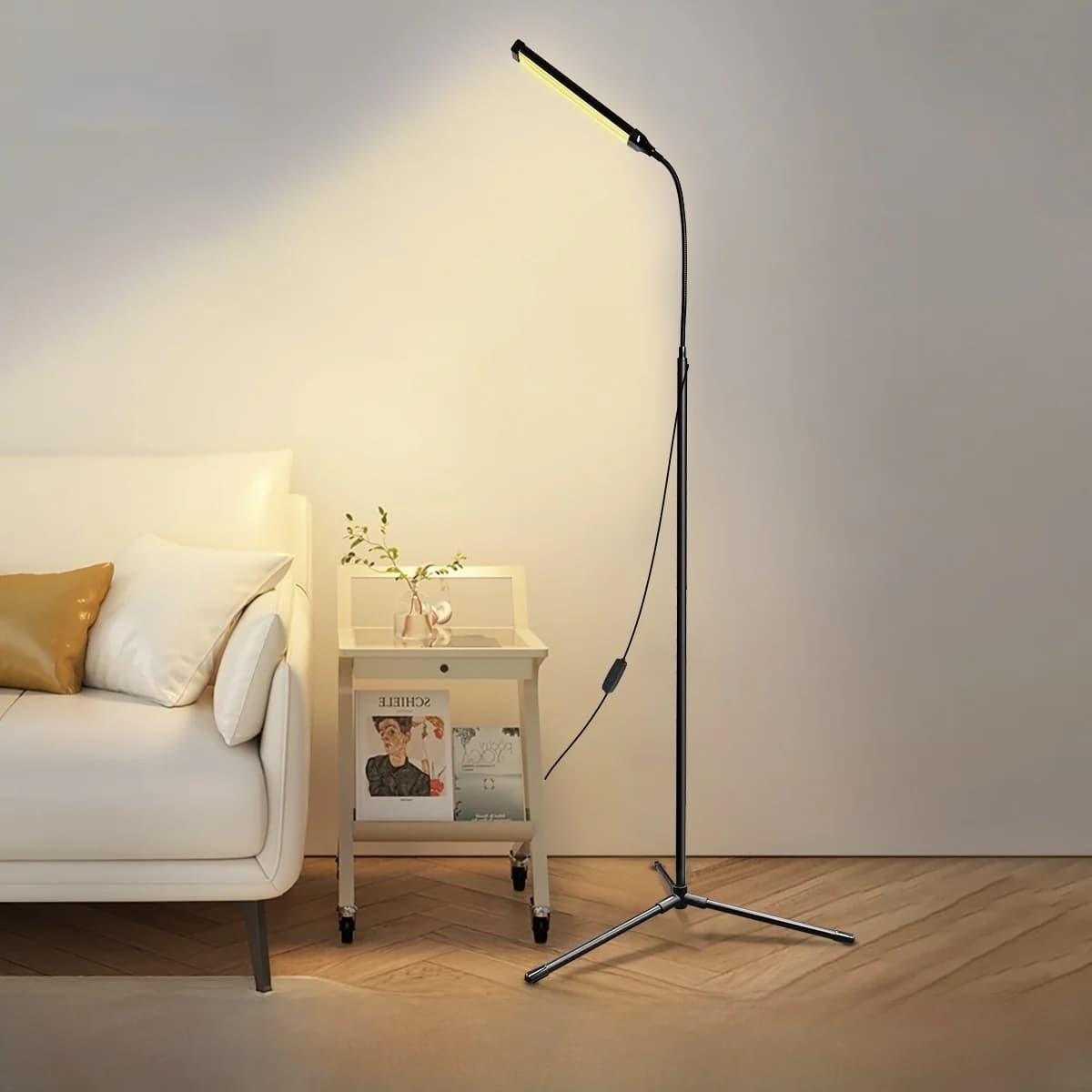 Lampada da Terra Alimentata USB con Treppiede e Tre Modalità Colore