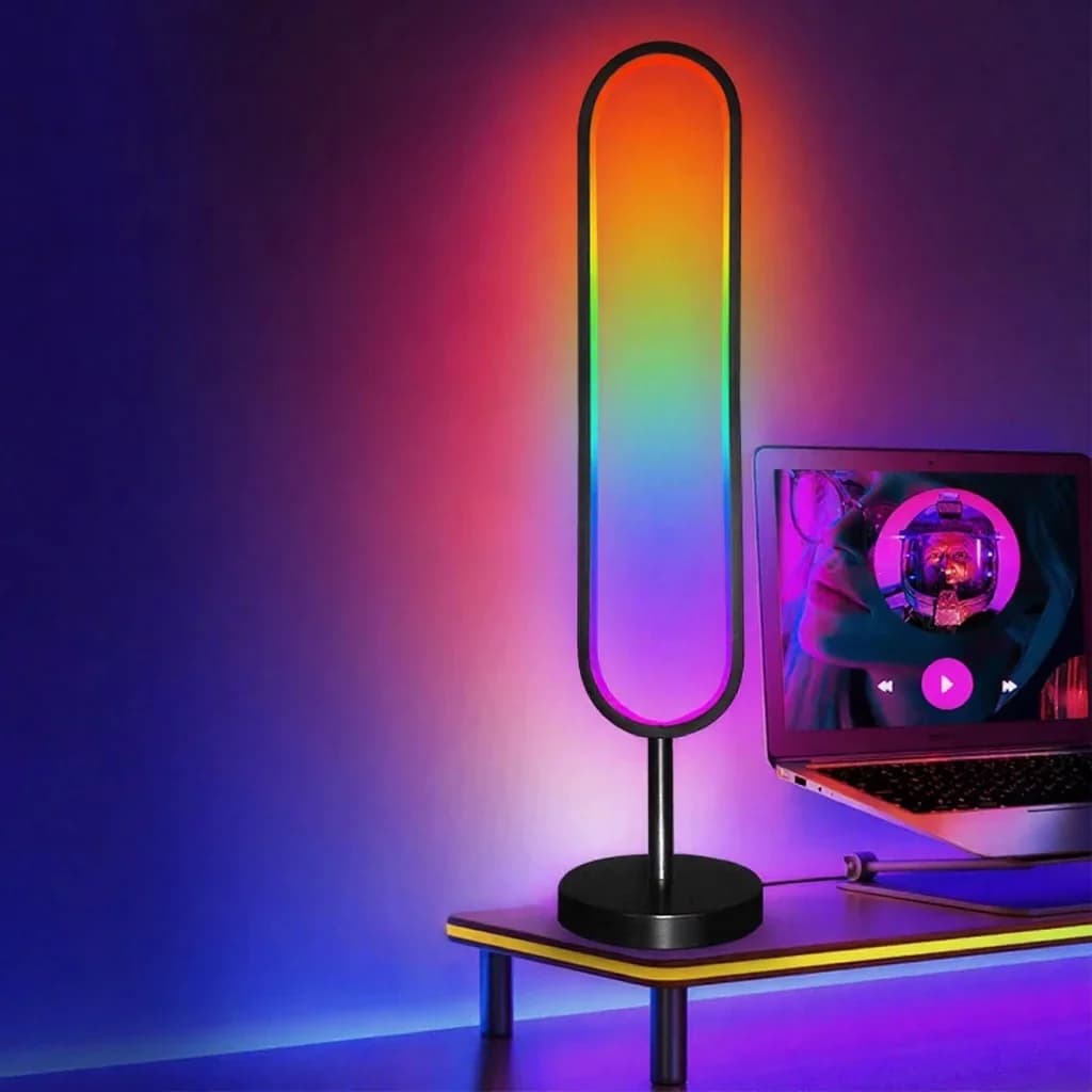 Lampada da terra RGB a forma di U con luce reattiva al suono e controllo app