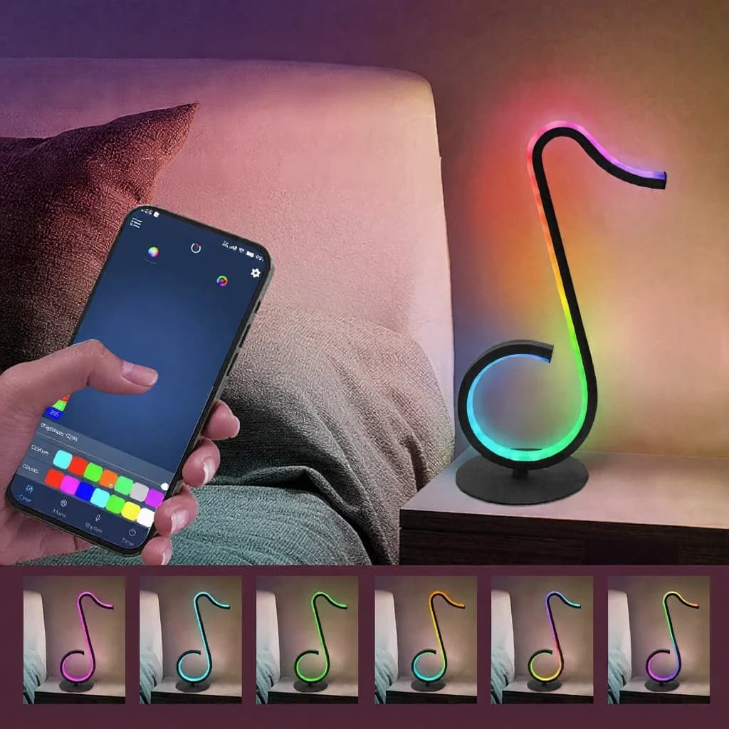 Lampada da Scrivania Atmosfera RGB a Nota Musicale con Telecomando