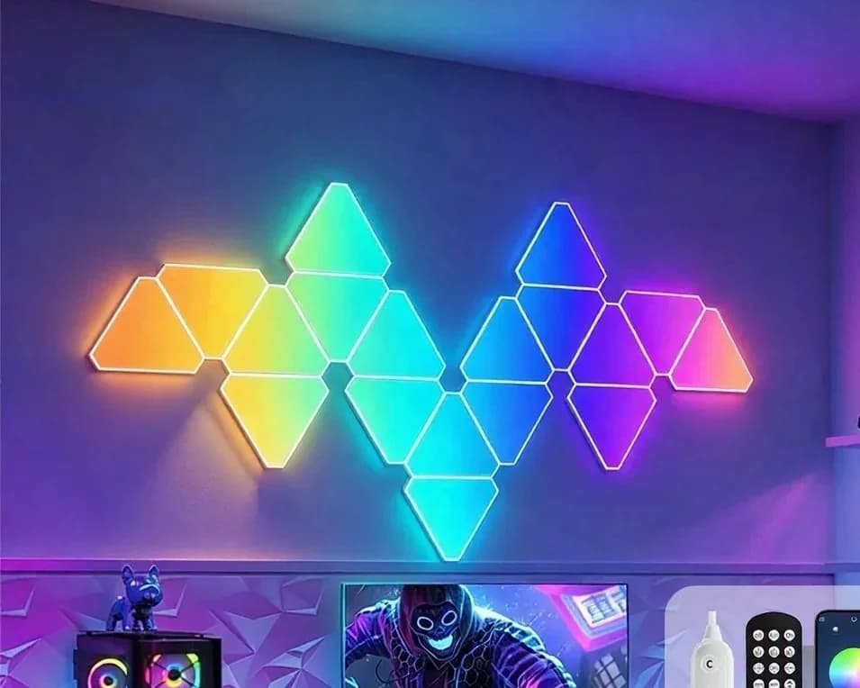 Set Lampade da Parete LED Smart Triangolari RGB per Gaming