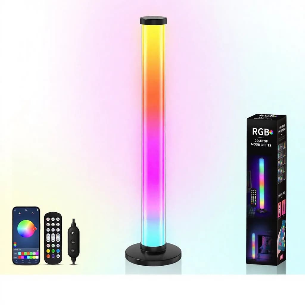 Luce atmosferica RGB reattiva al suono a 360 gradi, lampada da scrivania USB