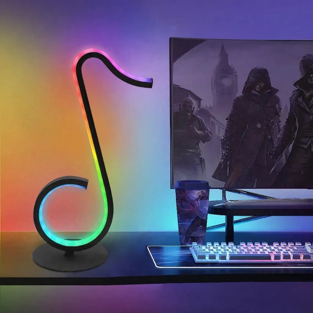 Lampada da Scrivania Atmosfera RGB a Nota Musicale con Telecomando