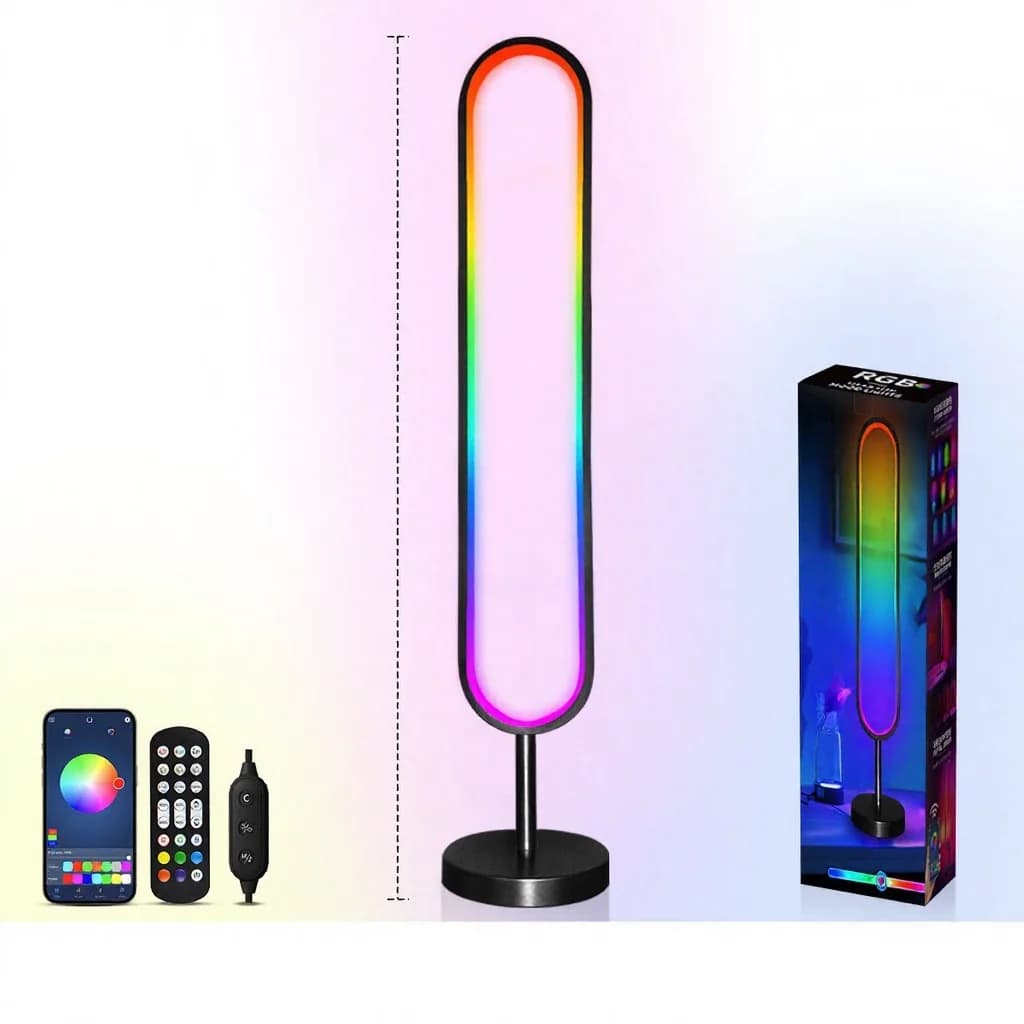 Lampada da terra RGB a forma di U con luce reattiva al suono e controllo app