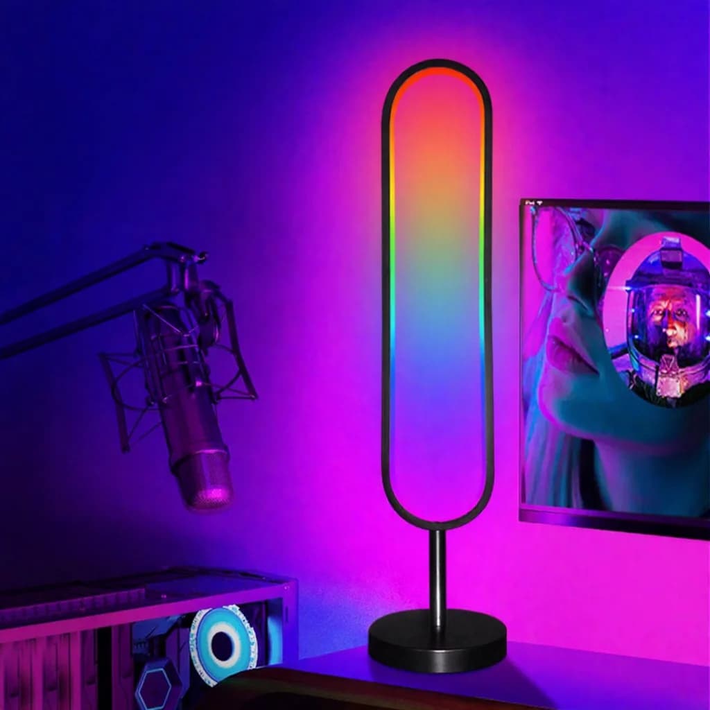 Lampada da terra RGB a forma di U con luce reattiva al suono e controllo app
