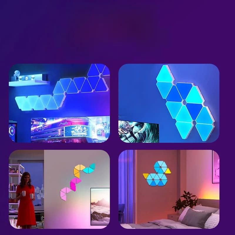 Set Lampade da Parete LED Smart Triangolari RGB per Gaming