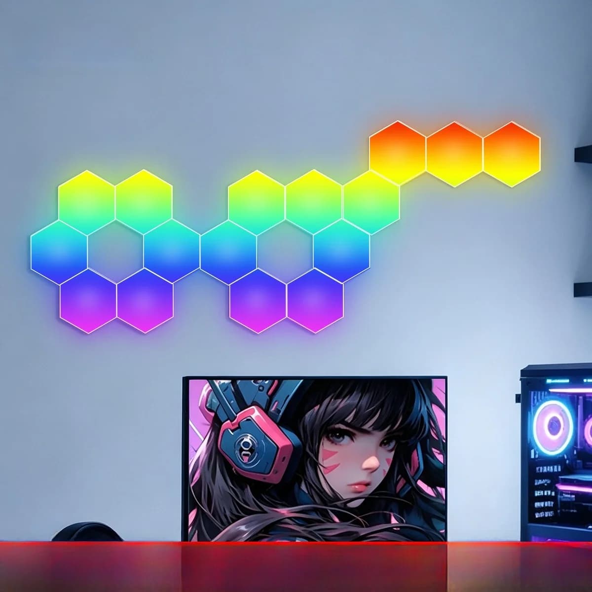 Pannelli Luminosi Esagonali RGB Reattivi al Suono con Controllo App
