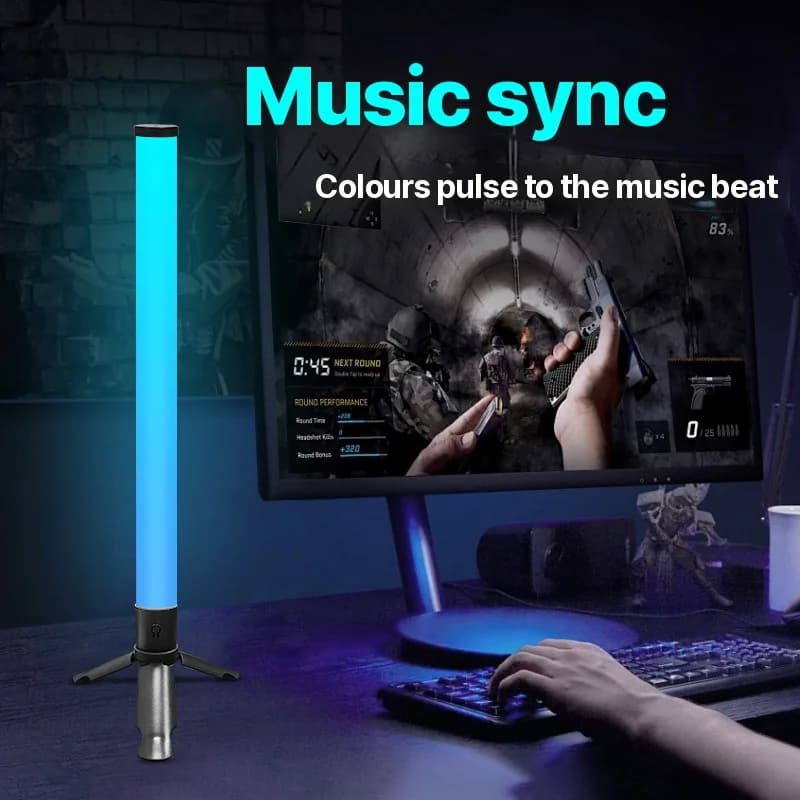 Luce d'Atmosfera LED da Scrivania su Treppiede con Sincronizzazione Musicale ed Effetti RGB
