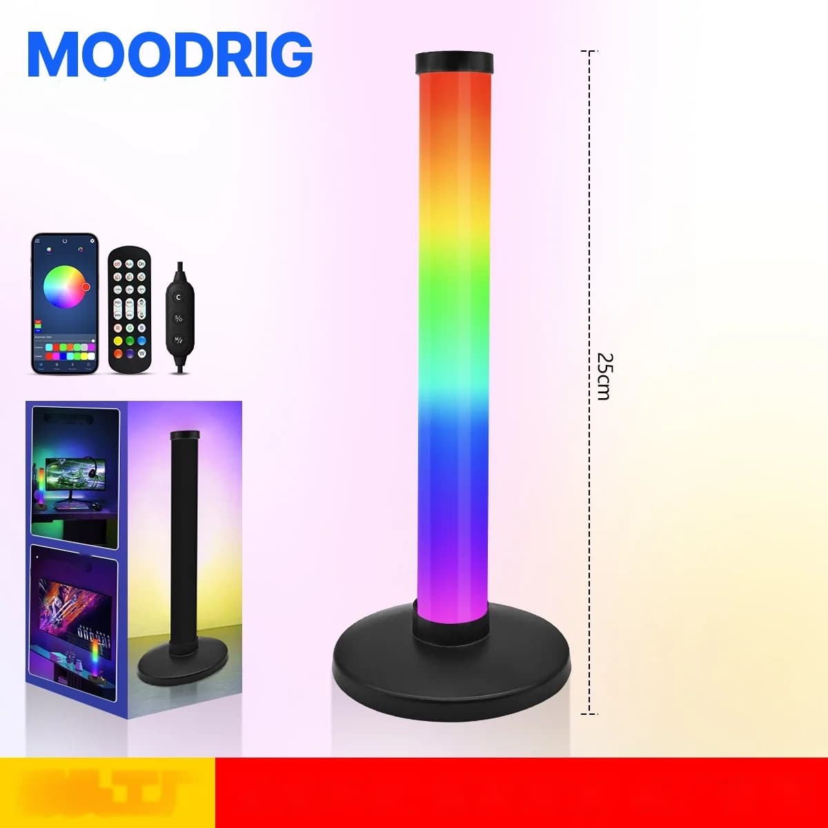 Luce d'atmosfera RGB reattiva al suono per setup gaming da scrivania