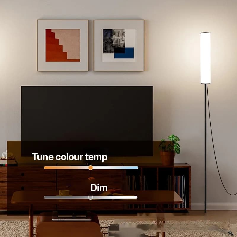 Lampada da terra LED ad altezza regolabile con base a treppiede e tre modalità colore