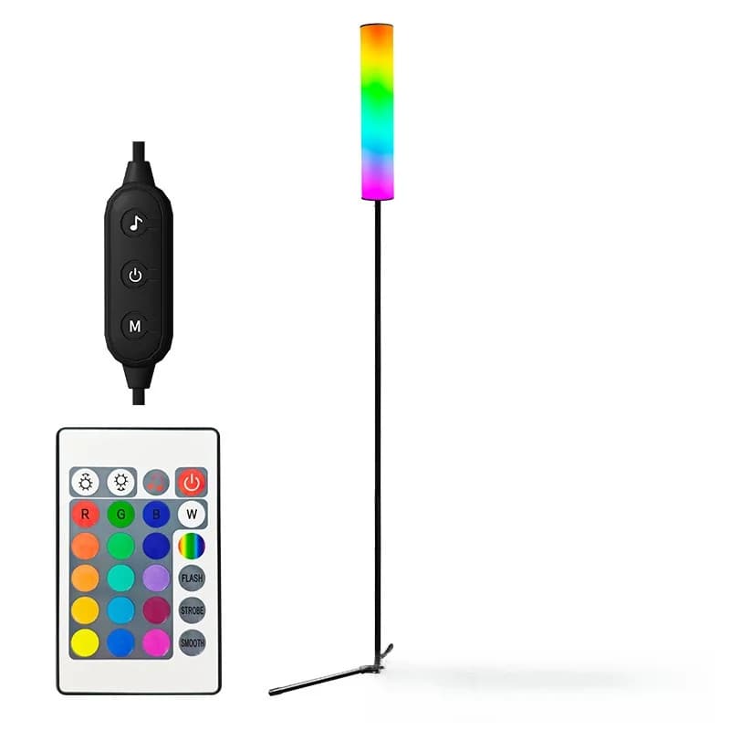 Lampada da terra LED ad altezza regolabile con base a treppiede e tre modalità colore