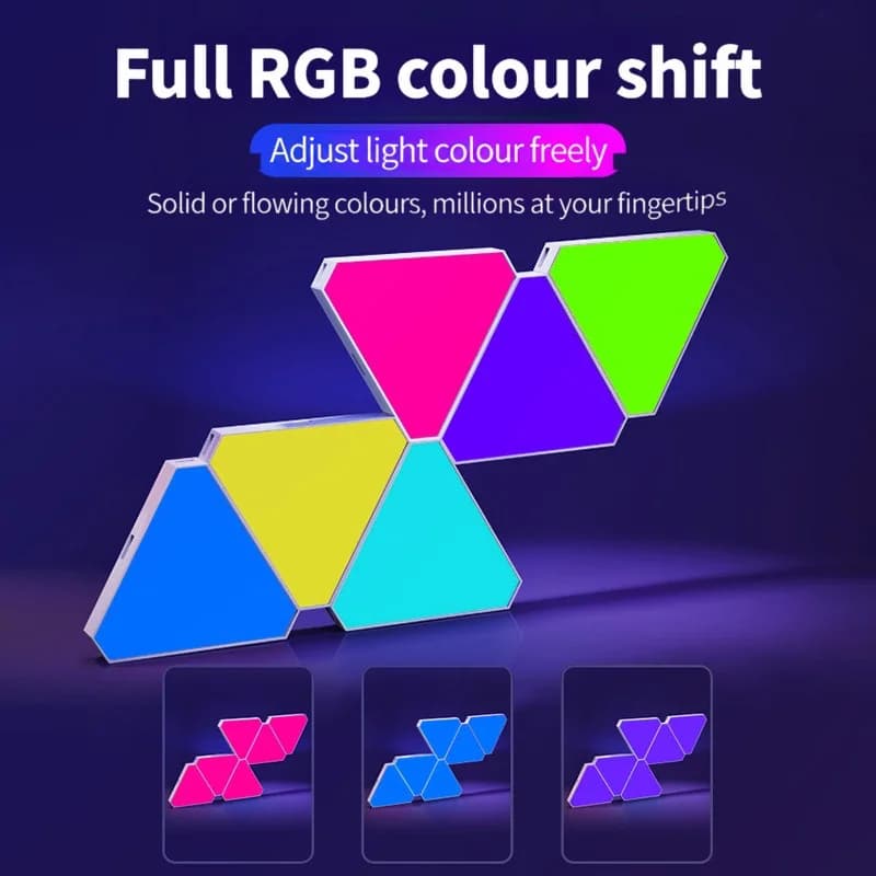 Set Lampade da Parete LED Smart Triangolari RGB per Gaming