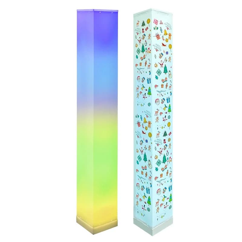 Lampada da terra quadrata con luce ambientale LED e telecomando per soggiorno