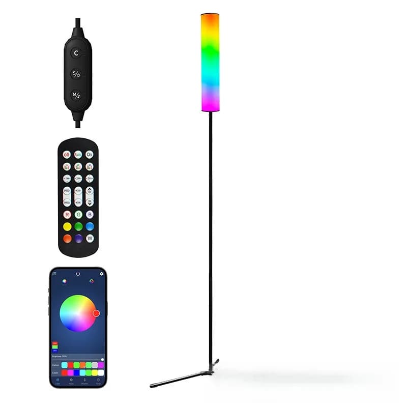 Lampada da Terra a Treppiede LED RGB con Telecomando per Camera e Soggiorno