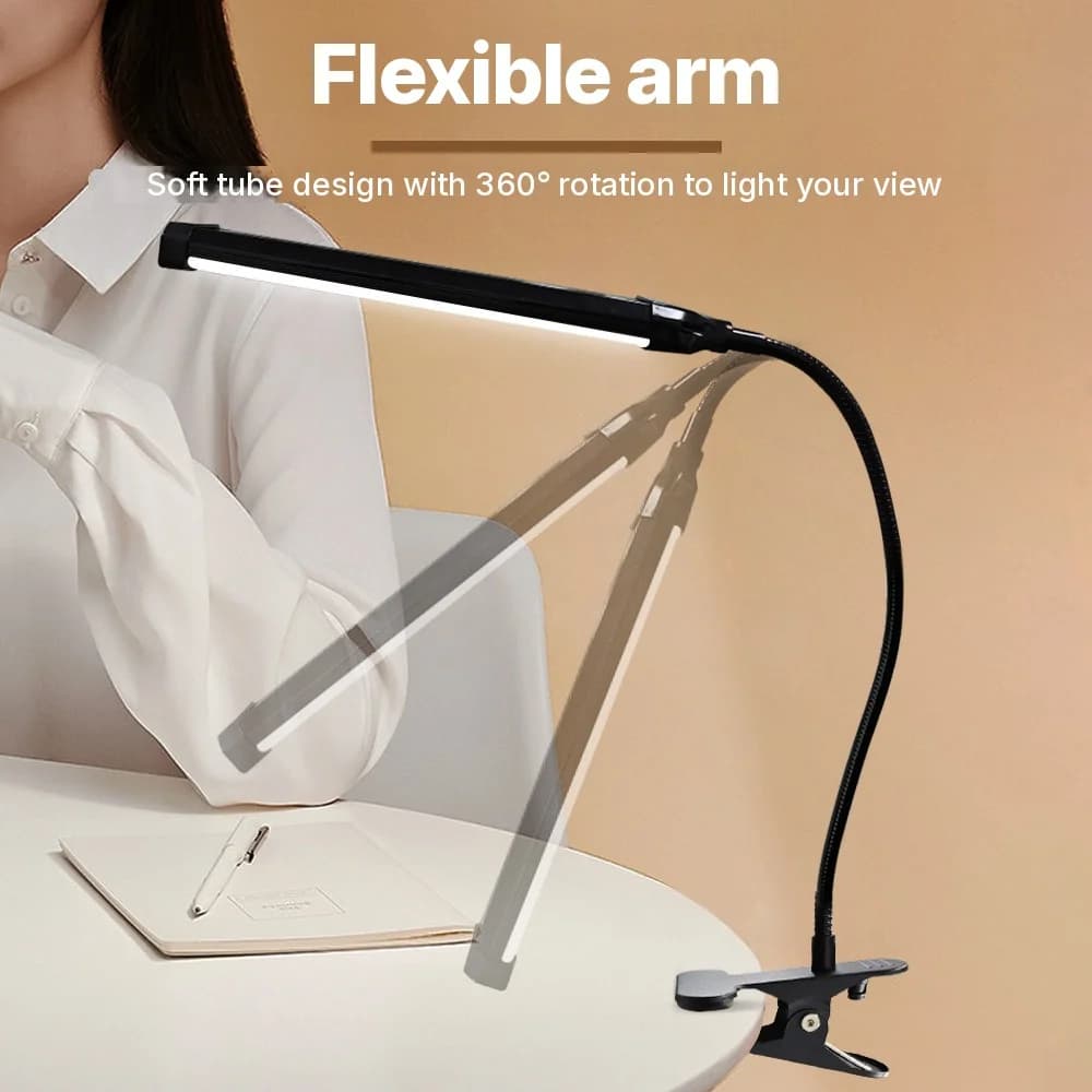 Lampada da scrivania LED USB a clip per lettura e studio